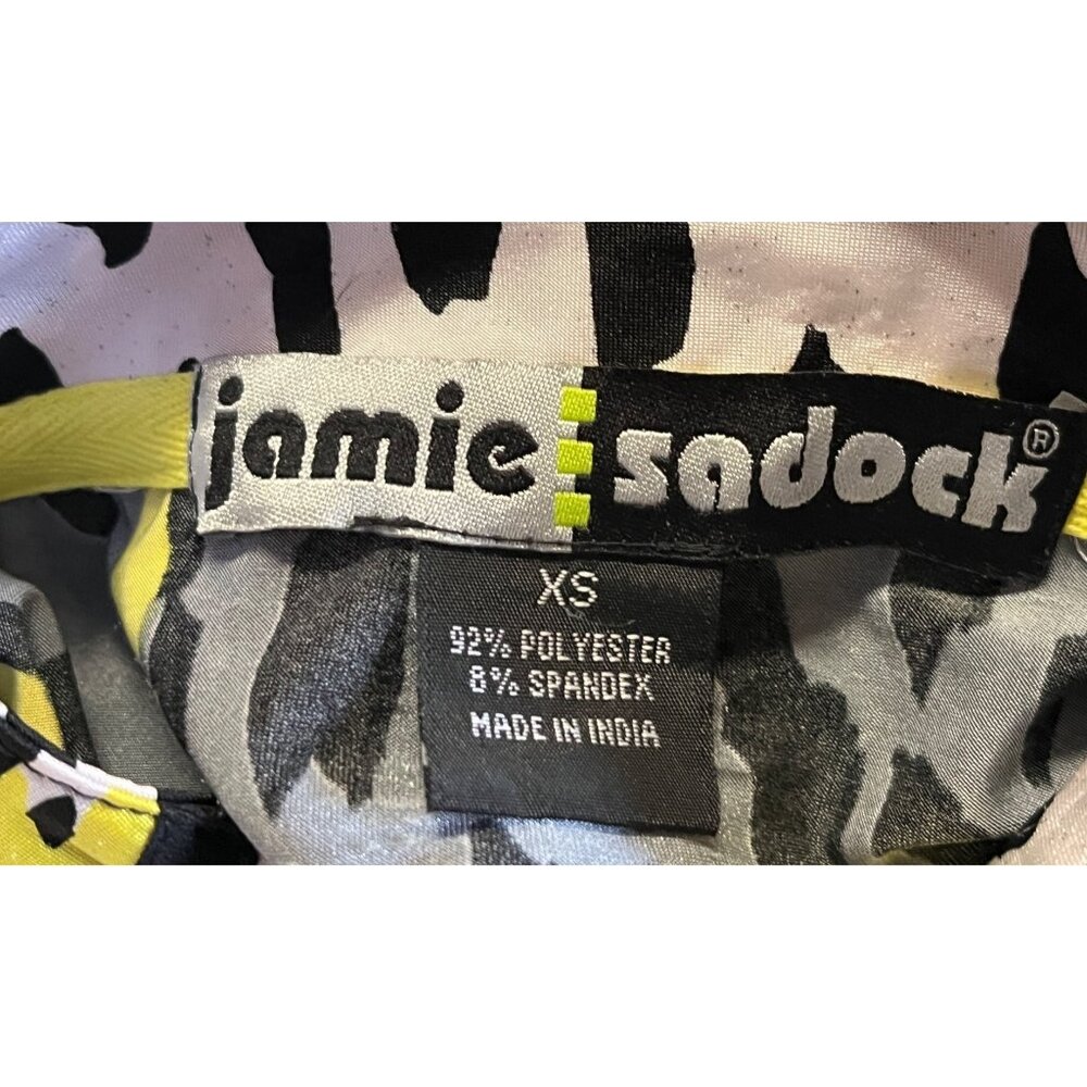 Jamie Sadock Women's XS 1/4 Zip Sleeveless Golf Top Gray, Black Yellow Geometric - Picture 5 of 5